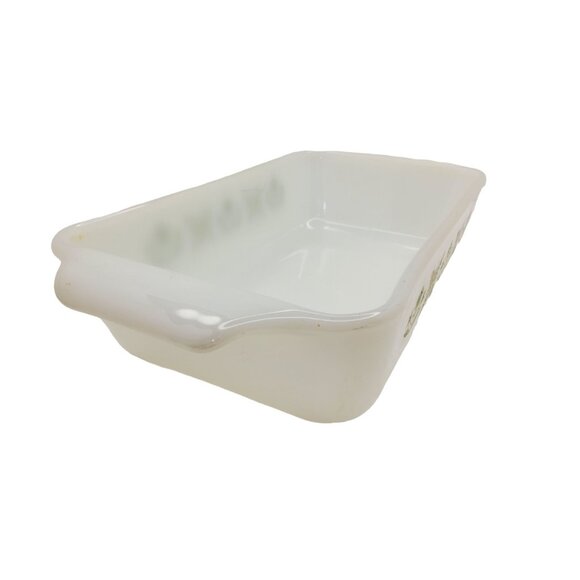 Vintage 60-70's Fire King Anchor Hocking Meadow Green Pattern Loafpan - Picture 2 of 5